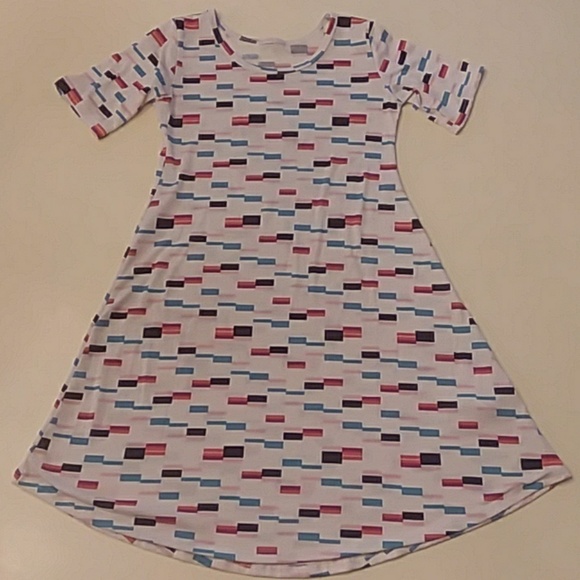 Lularoe size 10 Adeline dress white abstract print - Picture 1 of 4